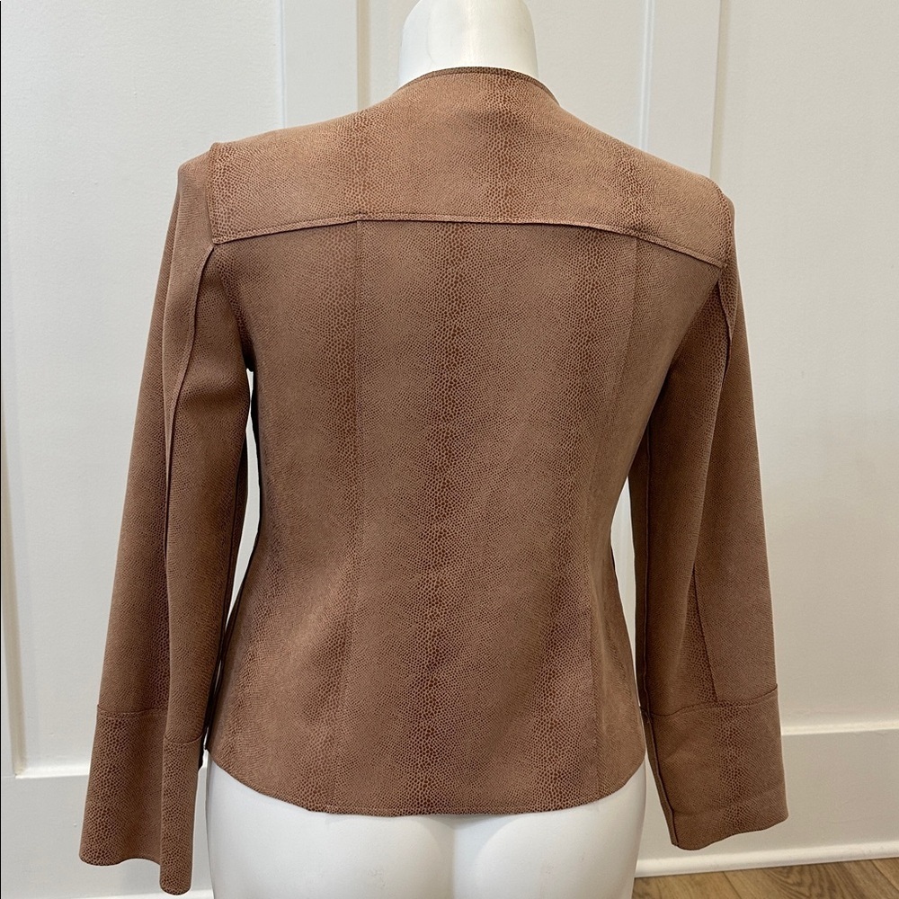 Chico’s Faux Scuba Suede Jacket Size 8/10 - Picture 4 of 6